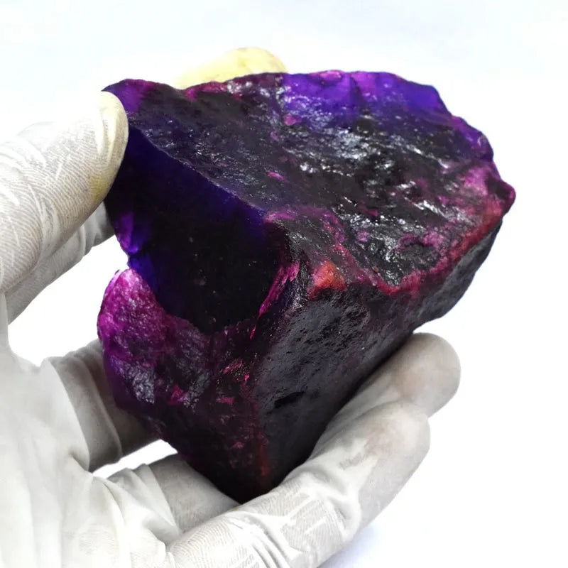 purple sapphire uncut raw 800 carat loose sapphire