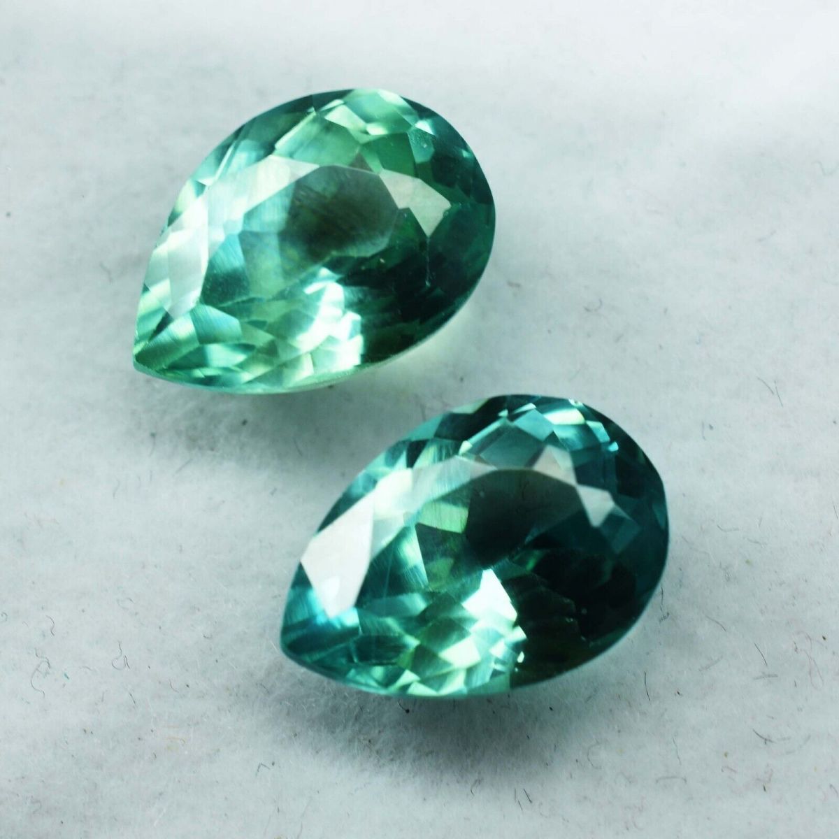 Natural MONTANA SAPPHIRE 16.10 Ct Bluish Green Pear Cut CERTIFIED Gemstone Pair