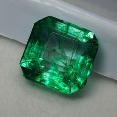 7 Carat Natural CERTIFIED Emerald Emerald Cut Green Colombian Loose Gemstone