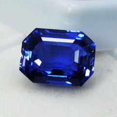 9.00 Ct CERTIFIED Natural Ceylon Sapphire Blue Emerald Cut Loose Gemstone