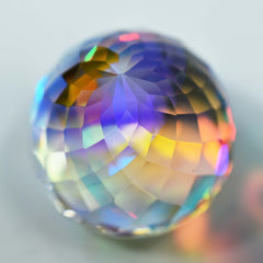 40.87 Ct Topaz Round Cut Lab-Created Rainbow Mystic CERTIFIED Loose Gemstone