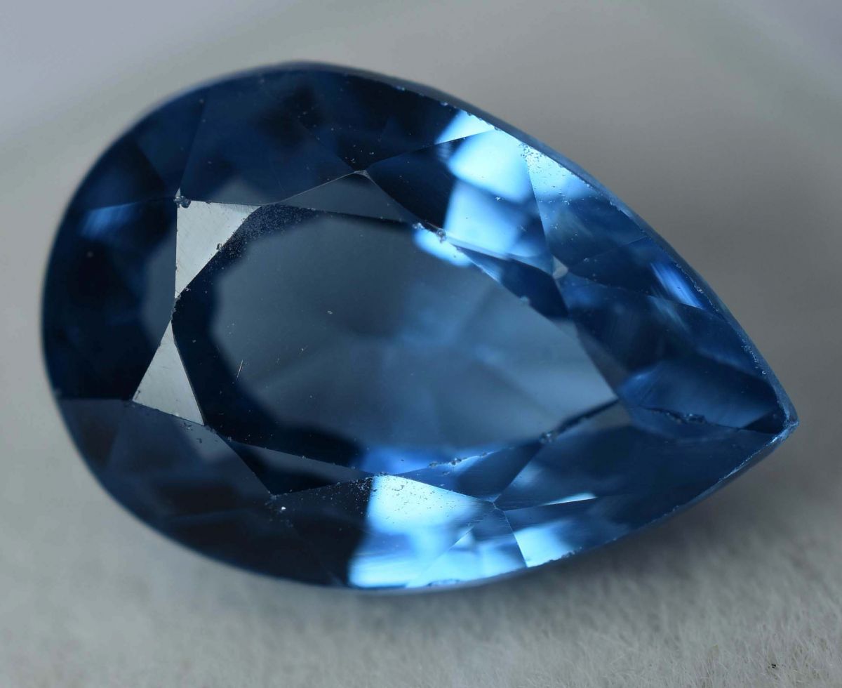 BLUE Sapphire PEAR Cut Ring Size 6.65 Ct Natural CERTIFIED Rare Loose Gemstone