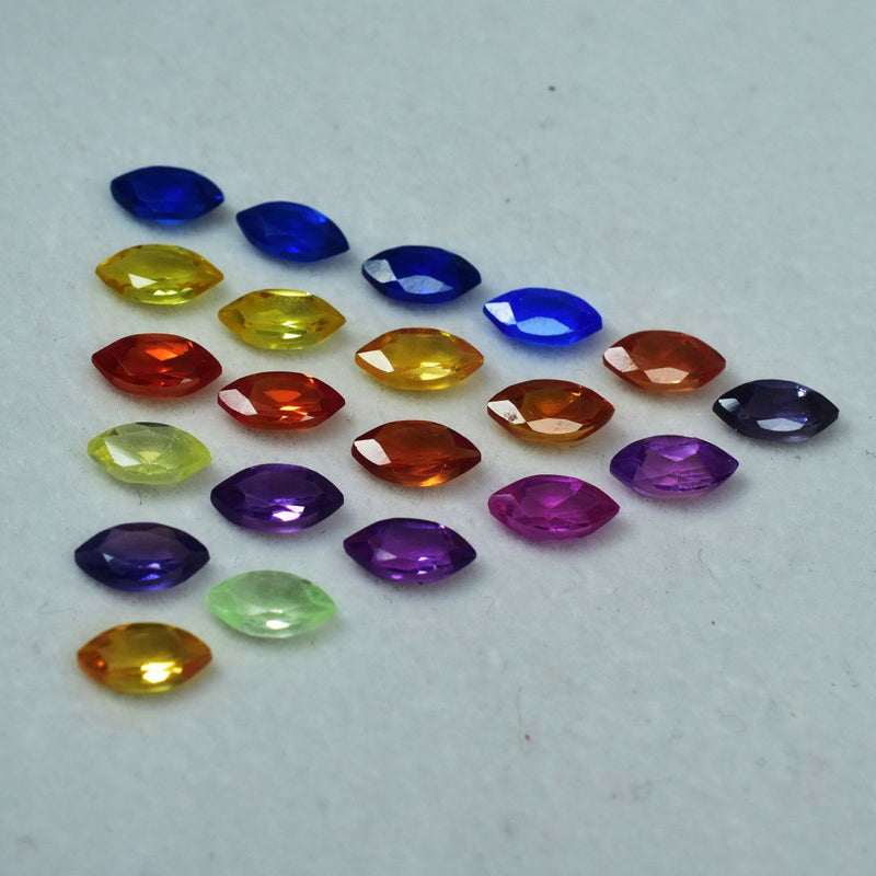 Untreated Sapphire Marquise Cut 10x5 mm gemstones displayed in tray