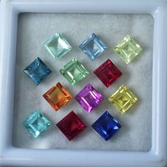 Untreated Sapphire 5x5 mm Square Cut 24 Pcs Natural CERTIFIED Loose Gemstone Lot