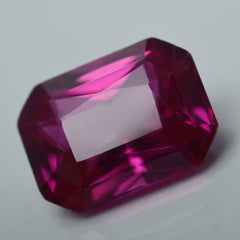 CERTIFIED Emerald Cut Ceylon Sapphire Pink 6.75 Carat Natural Loose Gemstone