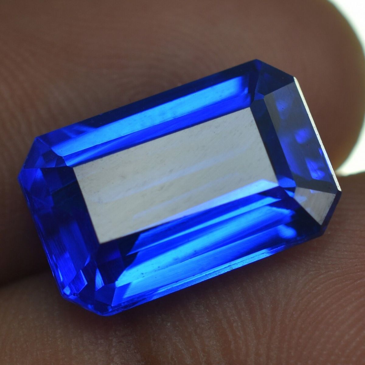 9.40 Ct NATURAL Blue TANZANITE Emerald Cut CERTIFIED Loose Gemstone (TANZANIA)