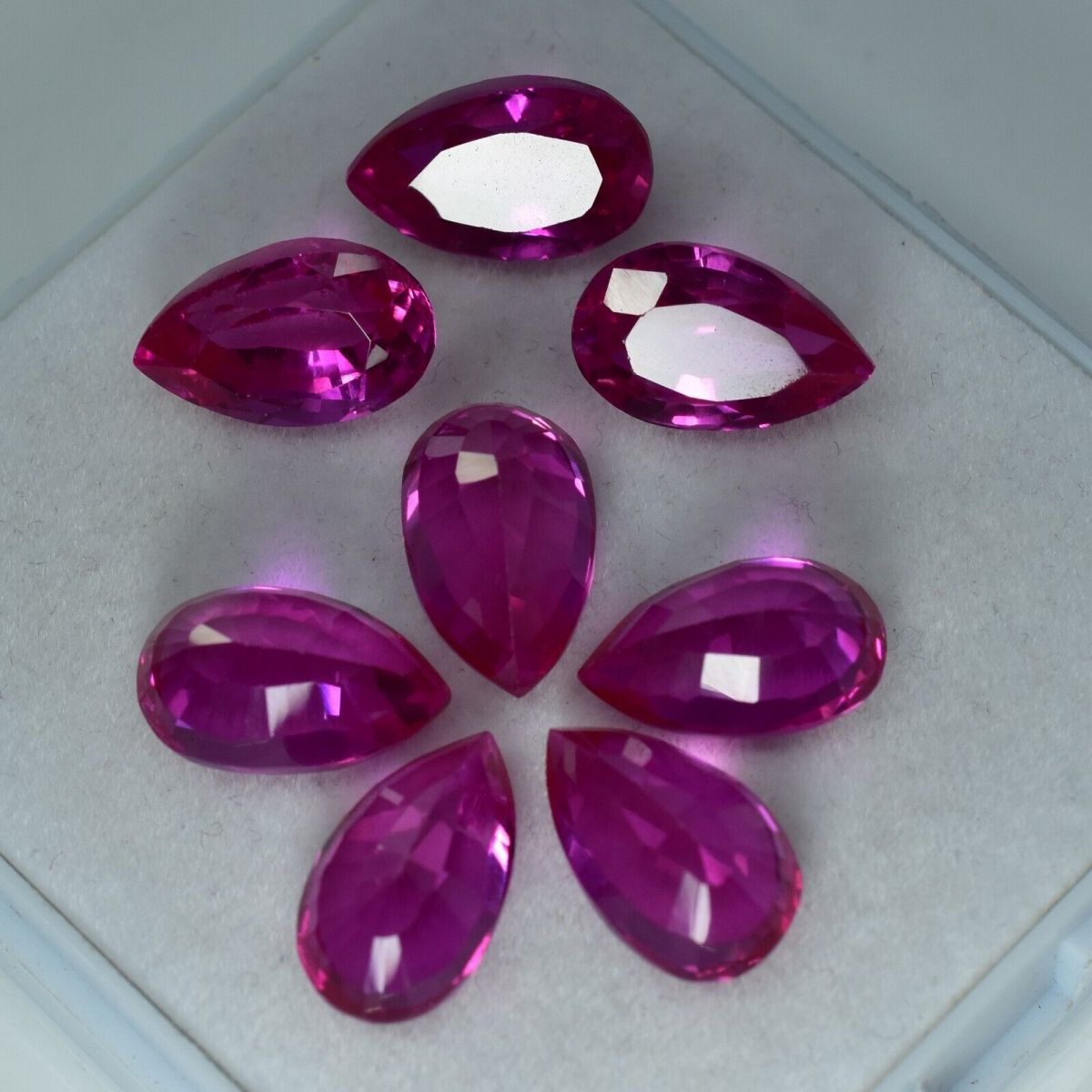 65.10 Ct Natural Sapphire Pink Color Pear Cut CERTIFIED Loose Gemstone 8 Pcs Lot