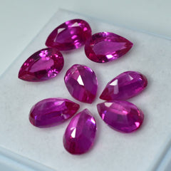 65.10 Ct Natural Sapphire Pink Color Pear Cut CERTIFIED Loose Gemstone 8 Pcs Lot