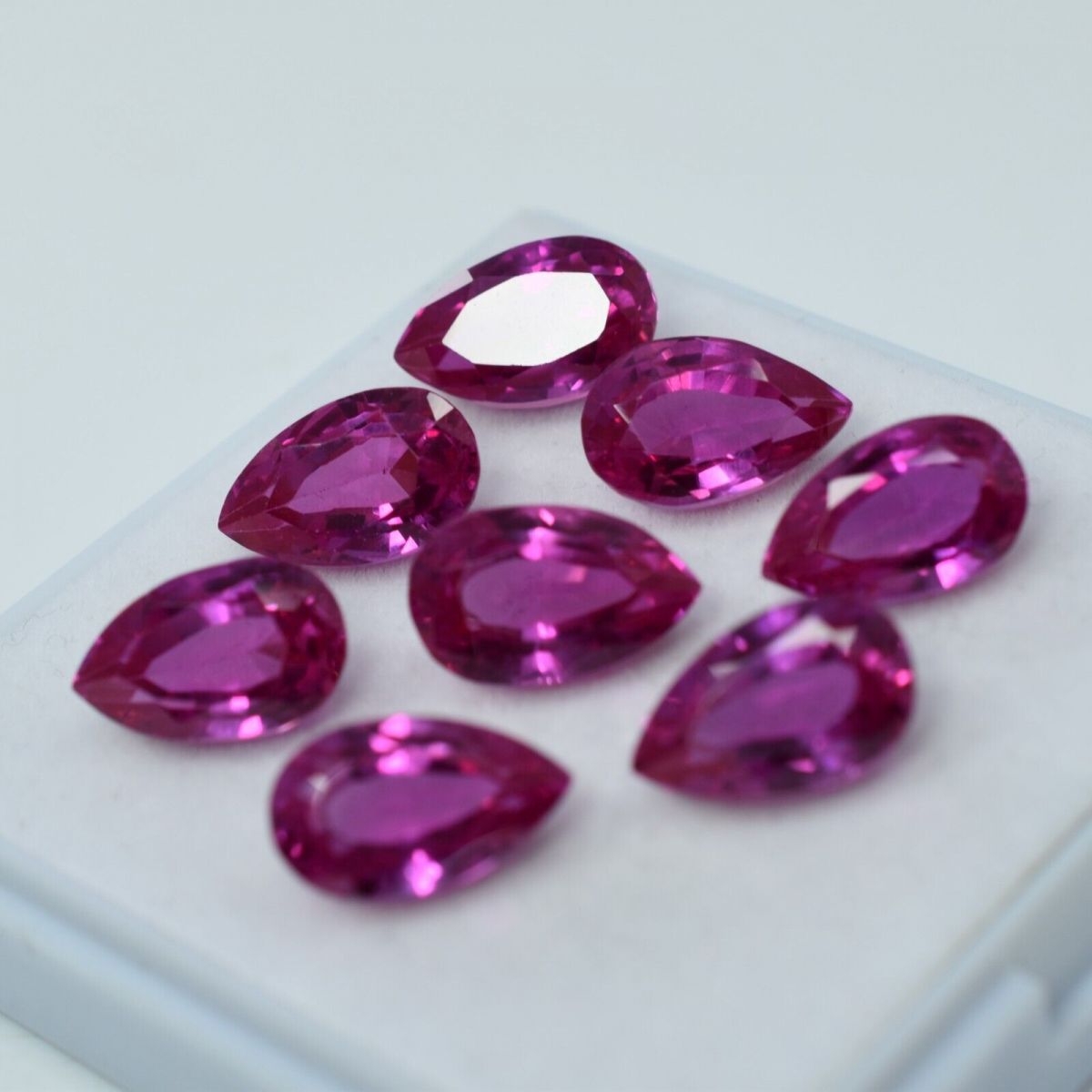 65.10 Ct Natural Sapphire Pink Color Pear Cut CERTIFIED Loose Gemstone 8 Pcs Lot