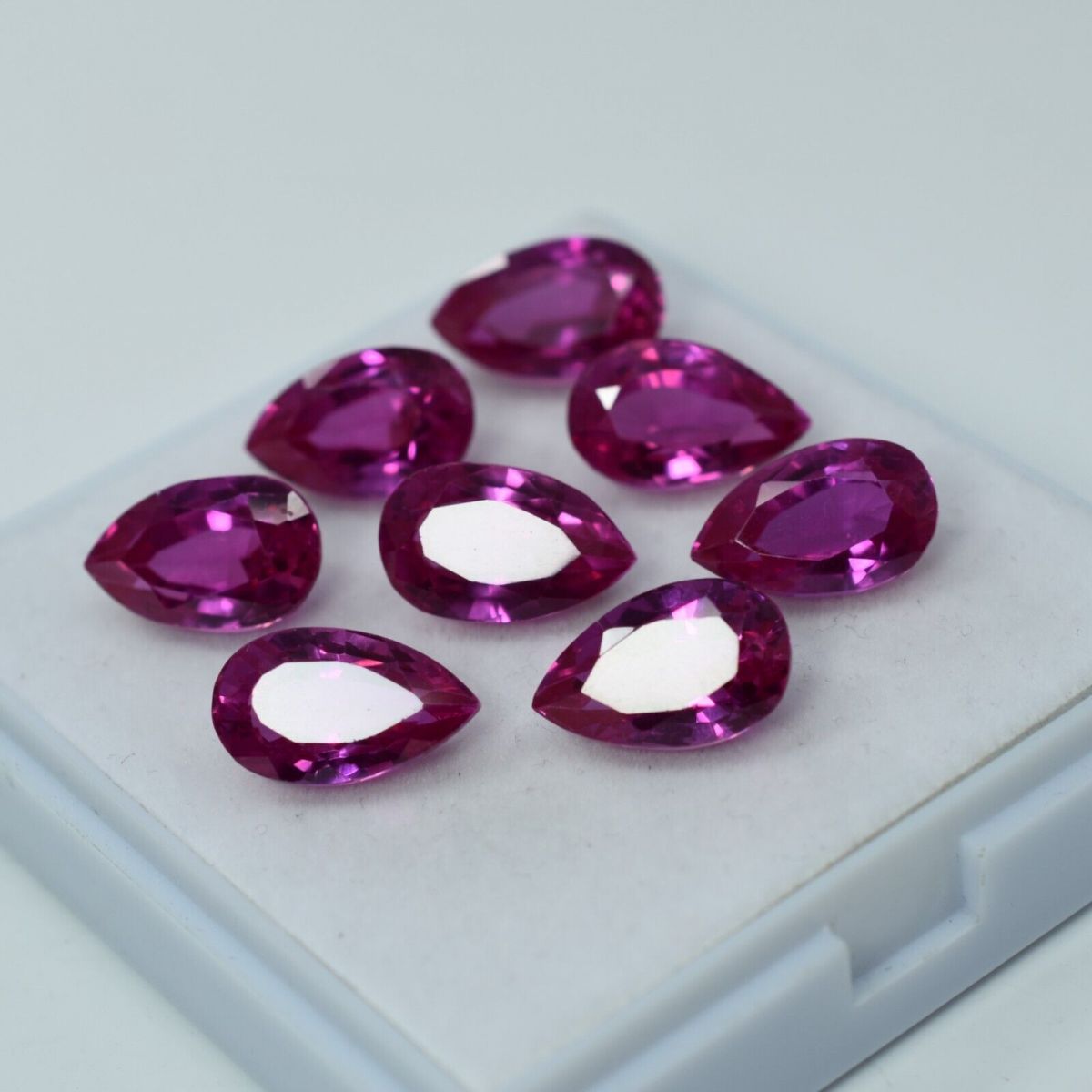 65.10 Ct Natural Sapphire Pink Color Pear Cut CERTIFIED Loose Gemstone 8 Pcs Lot