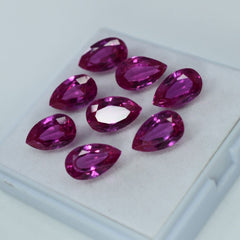 65.10 Ct Natural Sapphire Pink Color Pear Cut CERTIFIED Loose Gemstone 8 Pcs Lot