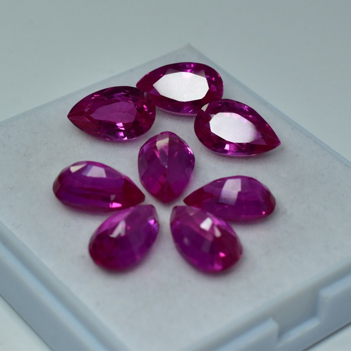 65.10 Ct Natural Sapphire Pink Color Pear Cut CERTIFIED Loose Gemstone 8 Pcs Lot