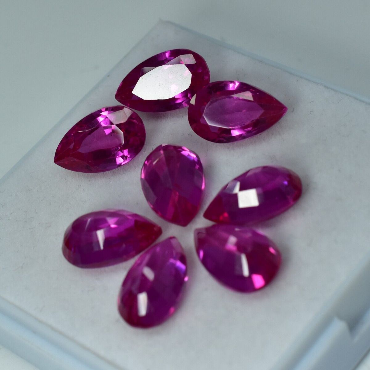 65.10 Ct Natural Sapphire Pink Color Pear Cut CERTIFIED Loose Gemstone 8 Pcs Lot