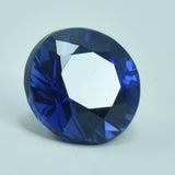 Certified 6.30 Ct Blue Tanzanite Round Cut Loose Gemstone on White Background