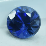 6.30 Ct Eye Clean Round Blue Tanzanite Gemstone on White Background
