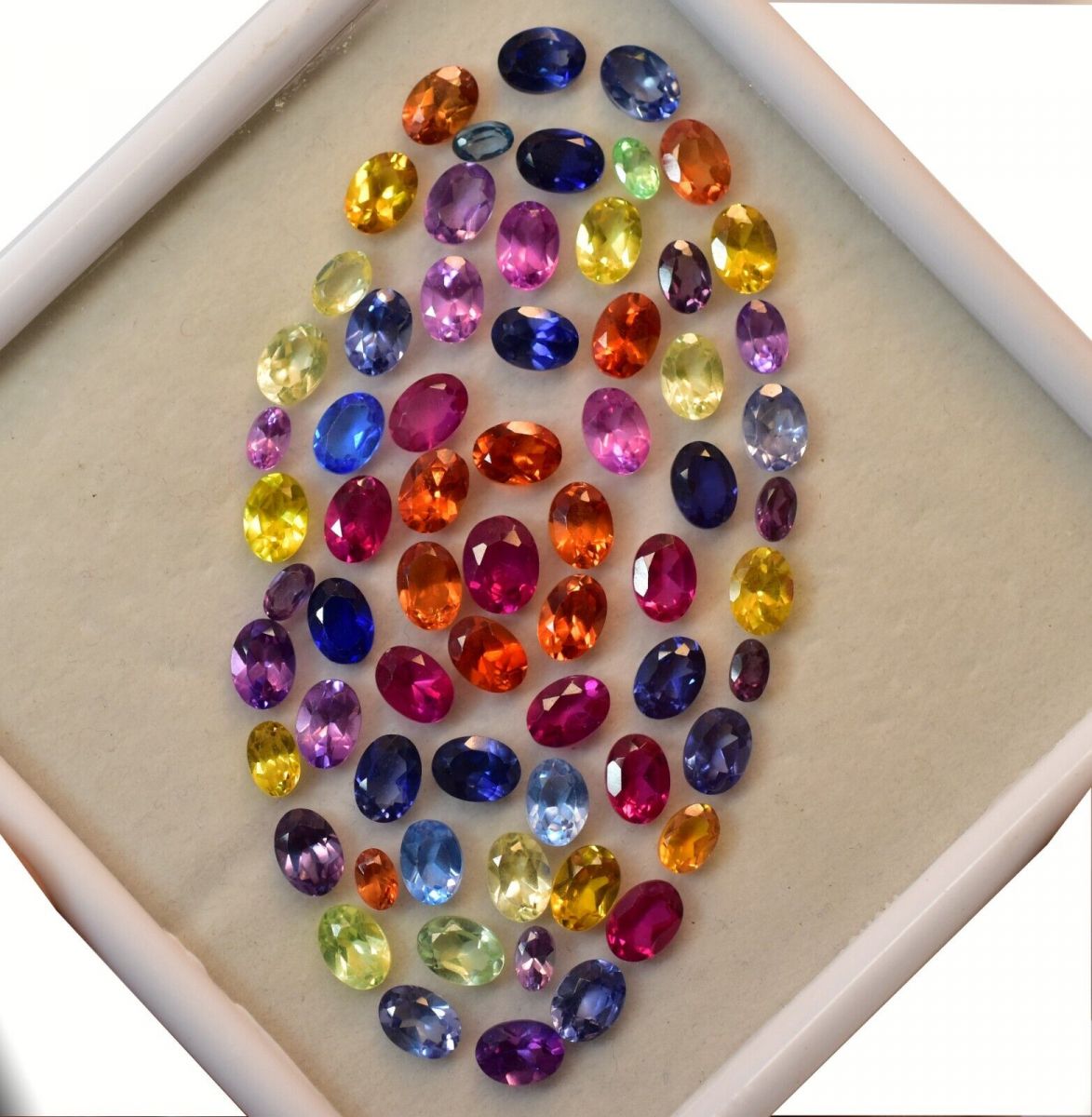 CERTIFIED 6 Pcs Natural Mix Color Sapphire Oval Cut 5x3 mm Loose Gemstone Lot