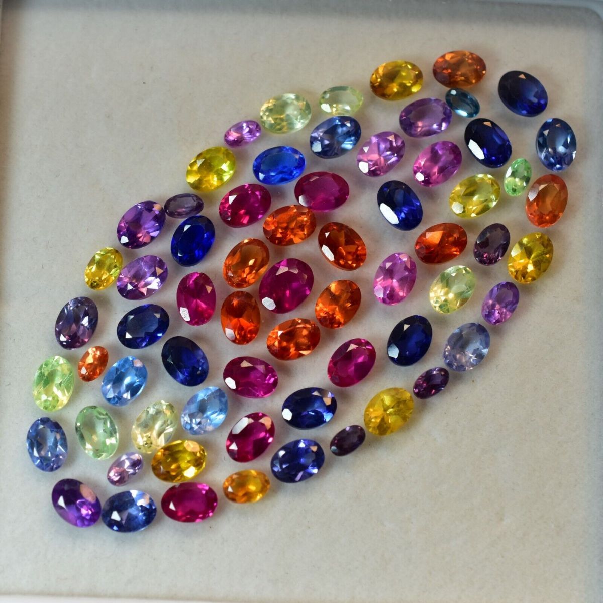 CERTIFIED 6 Pcs Natural Mix Color Sapphire Oval Cut 5x3 mm Loose Gemstone Lot