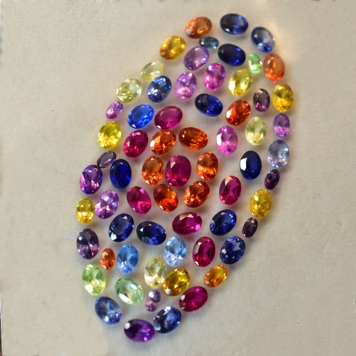 CERTIFIED 6 Pcs Natural Mix Color Sapphire Oval Cut 5x3 mm Loose Gemstone Lot
