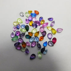 10.47 Ct Natural Mix Color Sapphire Lot CERTIFIED Loose Gemstone Pear Cut