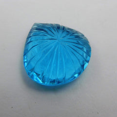 48.90 Ct Natural Loose Gemstone CERTIFIED Pear Cut Lite Blue Quartz For Pendent