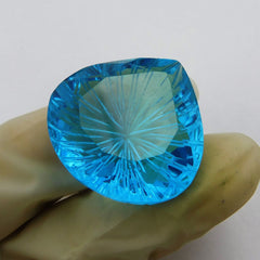 48.90 Ct Natural Loose Gemstone CERTIFIED Pear Cut Lite Blue Quartz For Pendent