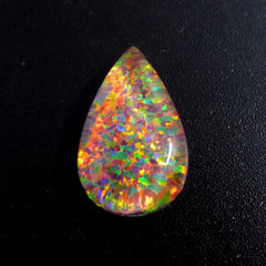 Natural Fire Pear Cut Boulder Opal 9.25 Ct CERTIFIED Loose Gemstone