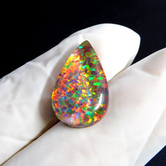 Natural Fire Pear Cut Boulder Opal 9.25 Ct CERTIFIED Loose Gemstone