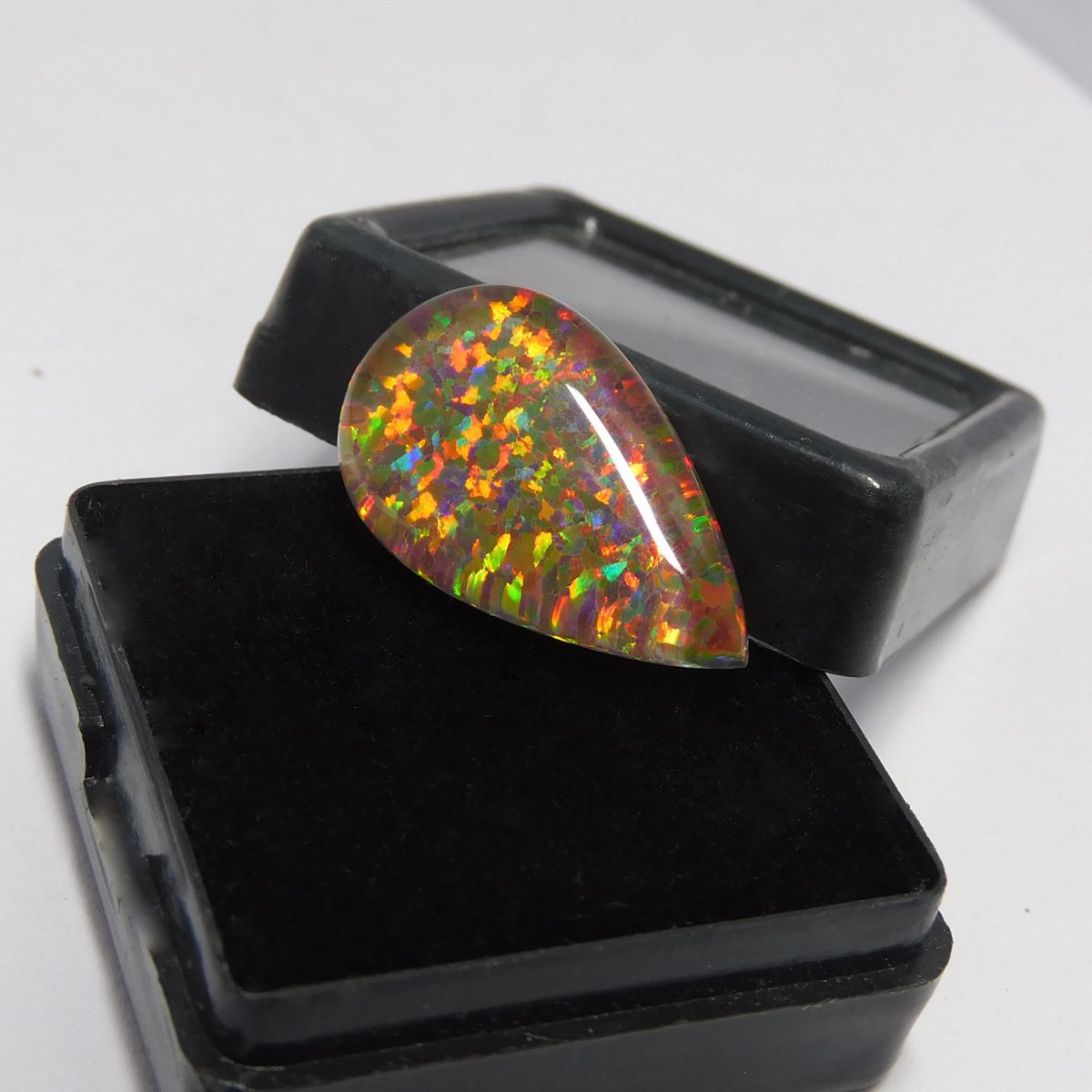 Natural Fire Pear Cut Boulder Opal 9.25 Ct CERTIFIED Loose Gemstone