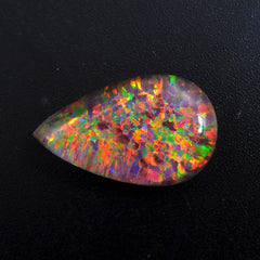 Natural Boulder Opal 9.70 Ct Pear Cut Multi Color CERTIFIED Loose Gemstone