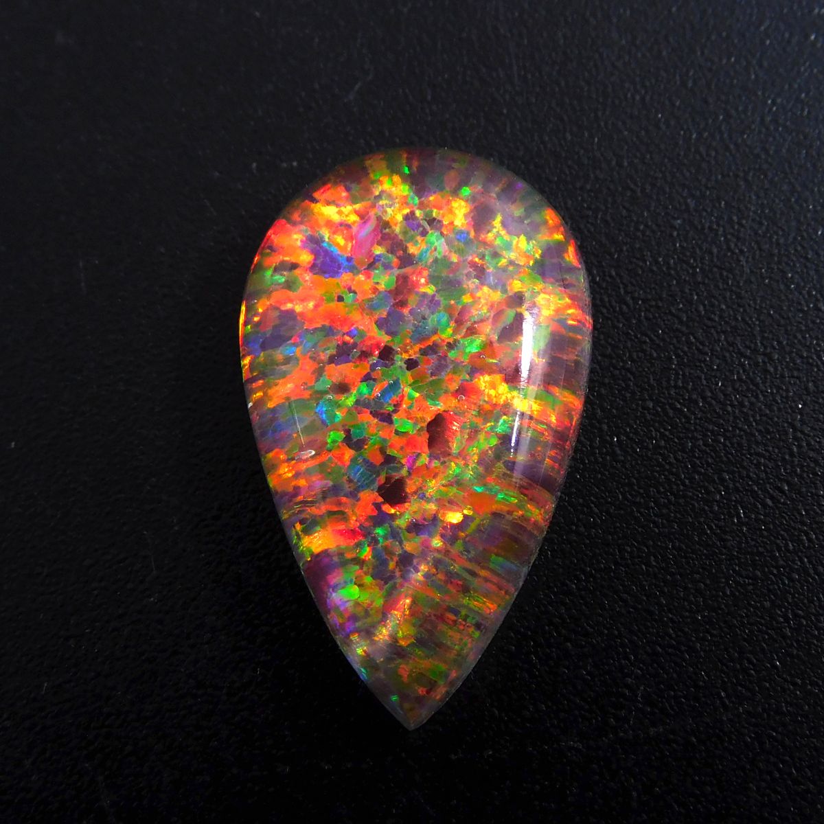 Natural Boulder Opal 9.70 Ct Pear Cut Multi Color CERTIFIED Loose Gemstone