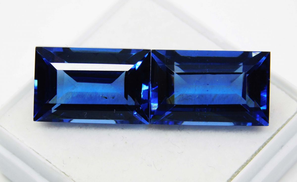 21 Ct Natural Blue Sapphire CERTIFIED Baguette Shape Loose Gemstone