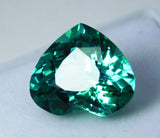 High-quality certified 8.63 carat natural Grandidierite, bluish-green heart cut gemstone.