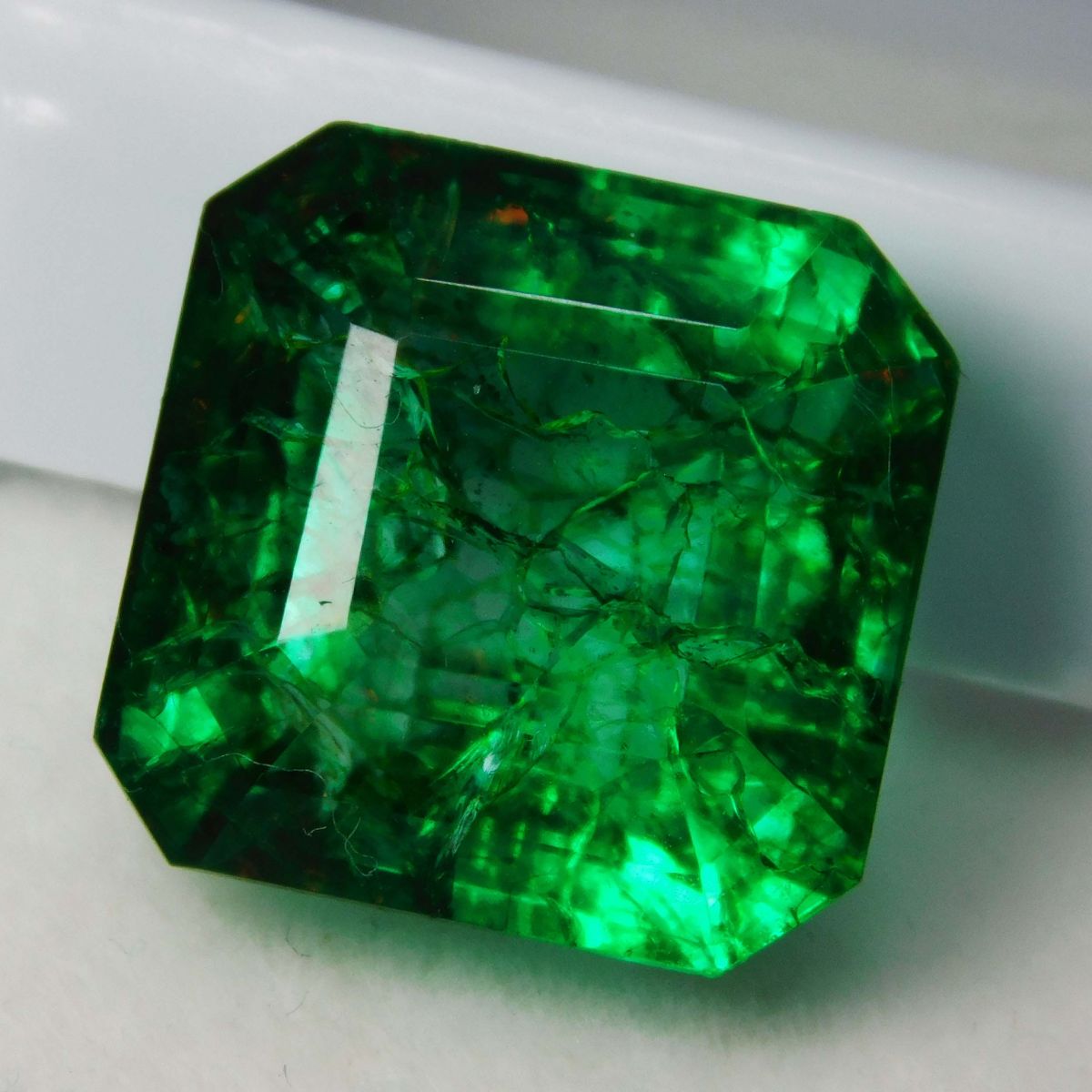 11 Carat Natural Green Colombian Emerald Square Cut CERTIFIED Loose Gemstone