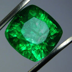 9.70 Ct Natural CERTIFIED Emerald Square Cushion Cut Green Loose Gemstone