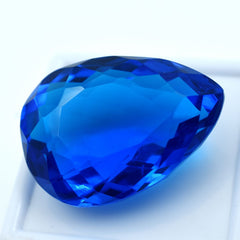 Best Blue Topaz In World ! 80.20 Ct CERTIFIED Lab-Created Pear Cut Gemstone