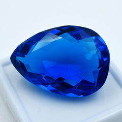 Best Blue Topaz In World ! 80.20 Ct CERTIFIED Lab-Created Pear Cut Gemstone