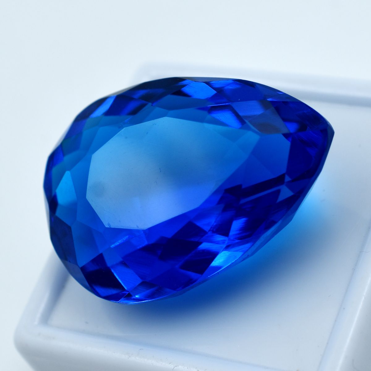 Best Blue Topaz In World ! 80.20 Ct CERTIFIED Lab-Created Pear Cut Gemstone