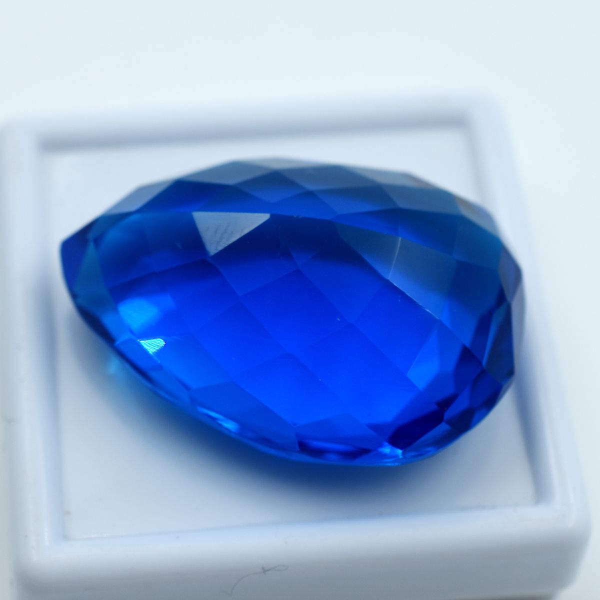 Best Blue Topaz In World ! 80.20 Ct CERTIFIED Lab-Created Pear Cut Gemstone