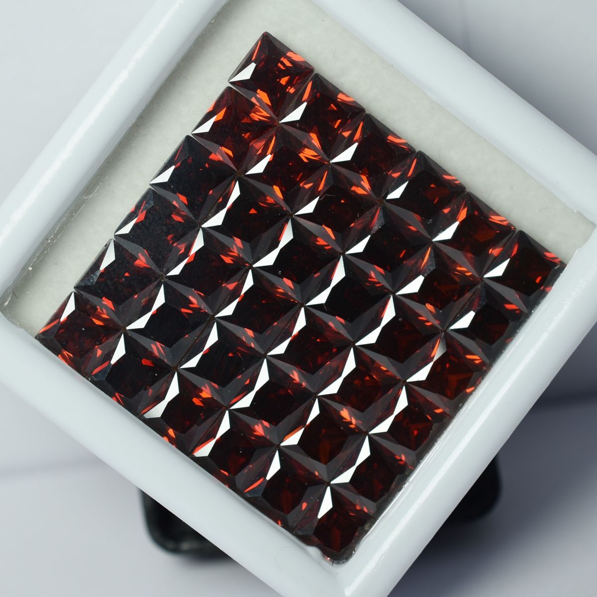 9 Pcs Natural CERTIFIED Sapphire Dark Orange Square Cut Loose Gemstone 5x5 MM