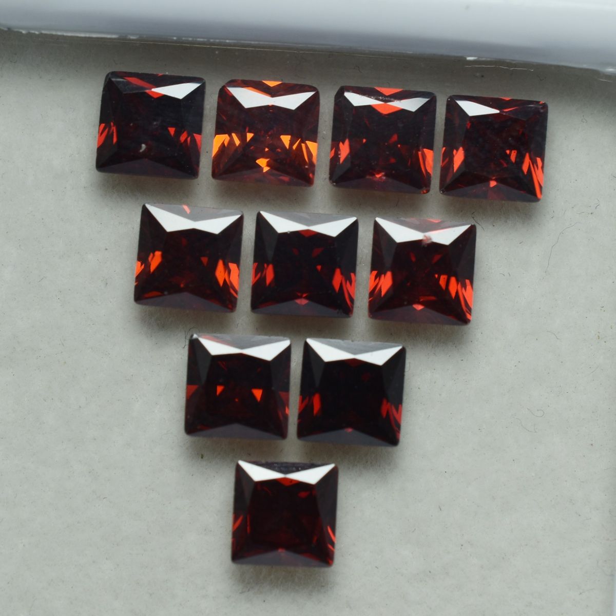 9 Pcs Natural CERTIFIED Sapphire Dark Orange Square Cut Loose Gemstone 5x5 MM