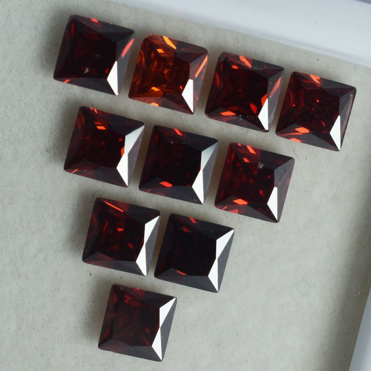 9 Pcs Natural CERTIFIED Sapphire Dark Orange Square Cut Loose Gemstone 5x5 MM