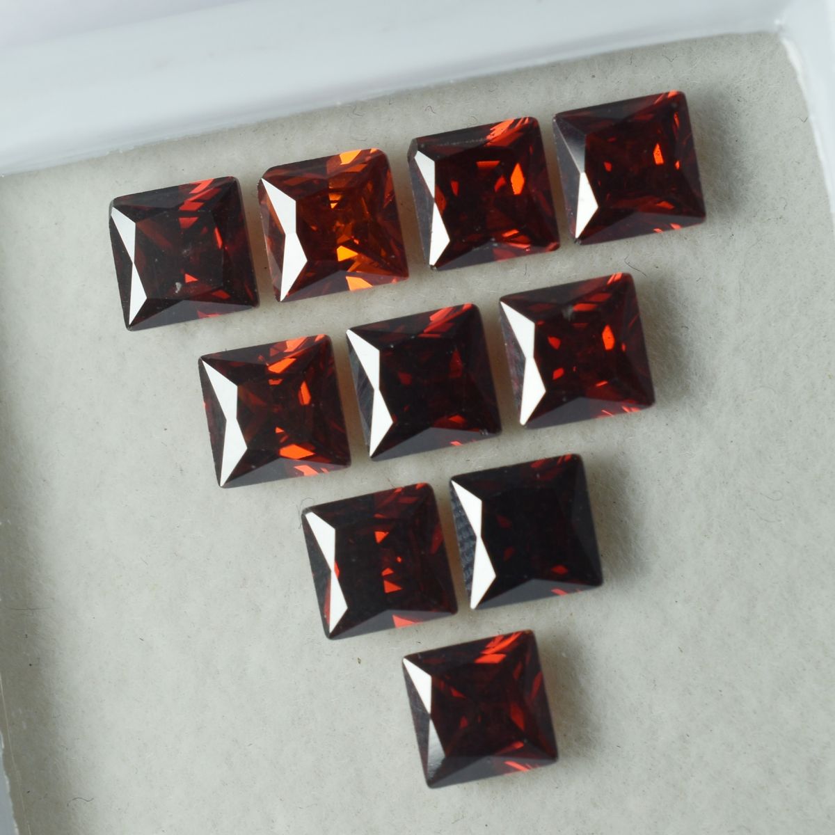 9 Pcs Natural CERTIFIED Sapphire Dark Orange Square Cut Loose Gemstone 5x5 MM