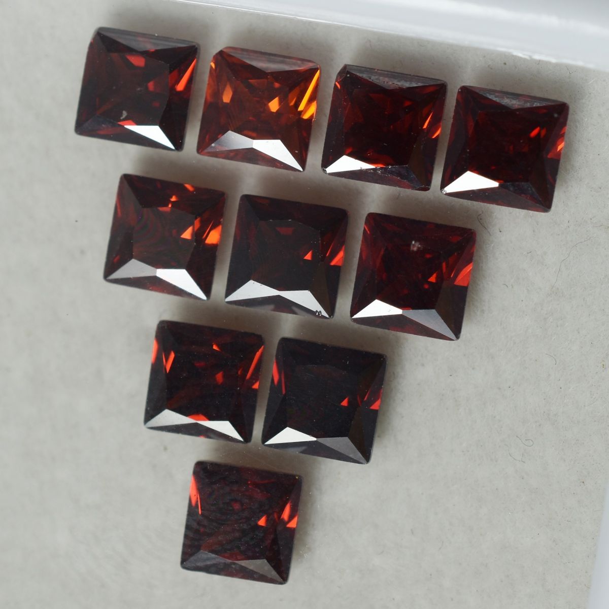 9 Pcs Natural CERTIFIED Sapphire Dark Orange Square Cut Loose Gemstone 5x5 MM