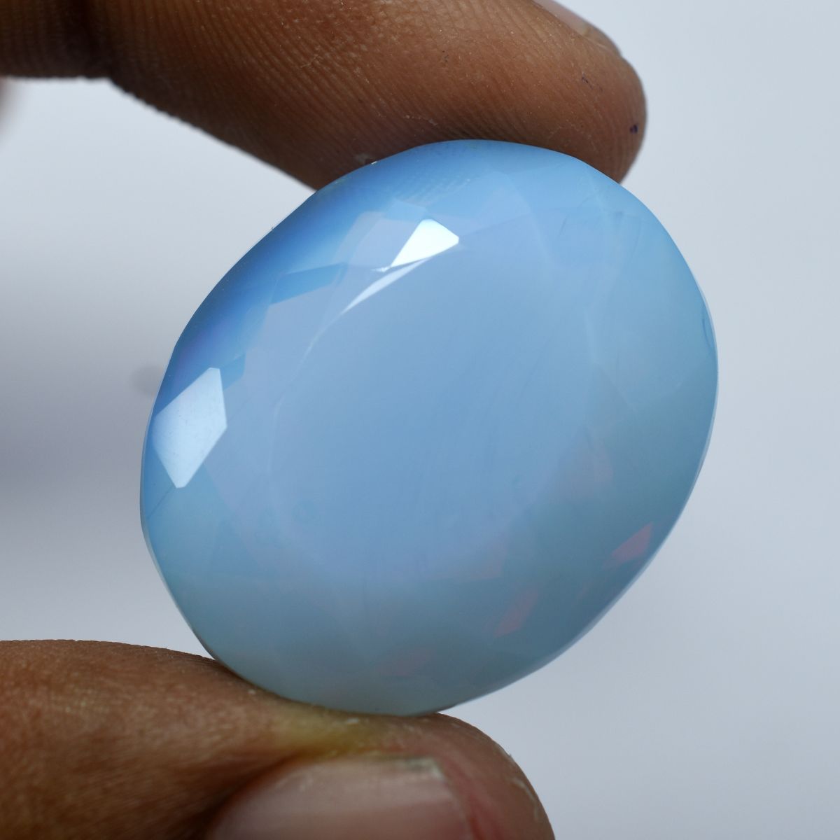 Ethiopian Natural Opal Sky-Blue 52.20 Ct Oval Cut RARE Loose Gemstone CERTIFIED