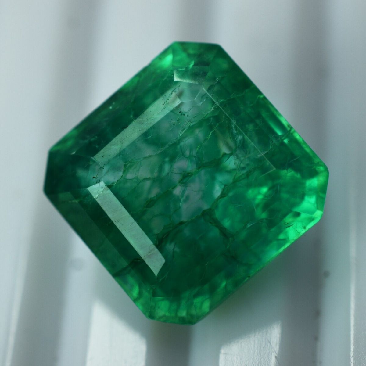 8.35 Ct Natural COLOMBIAN Green EMERALD Square Cut Loose Gemstone CERTIFIED