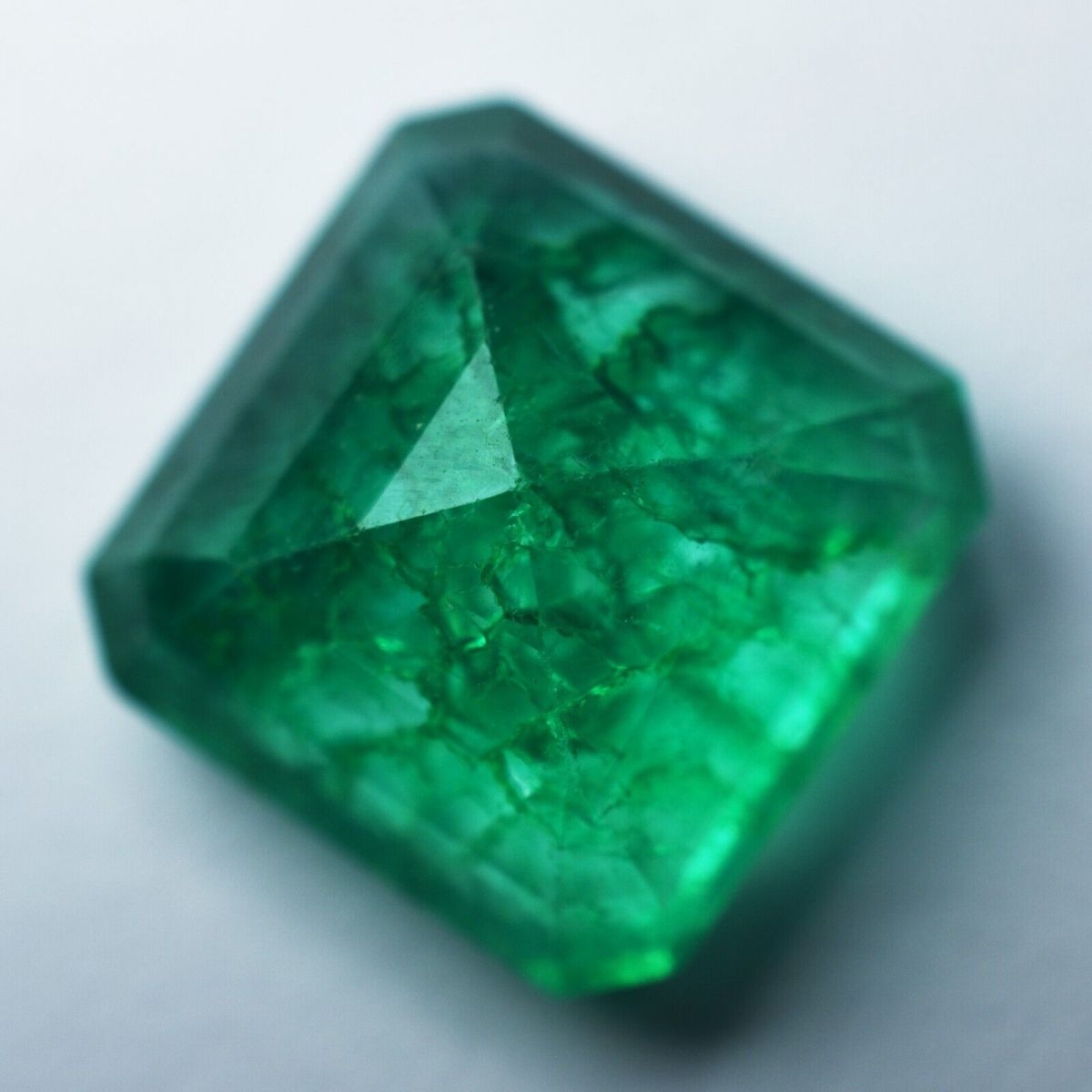 8.35 Ct Natural COLOMBIAN Green EMERALD Square Cut Loose Gemstone CERTIFIED