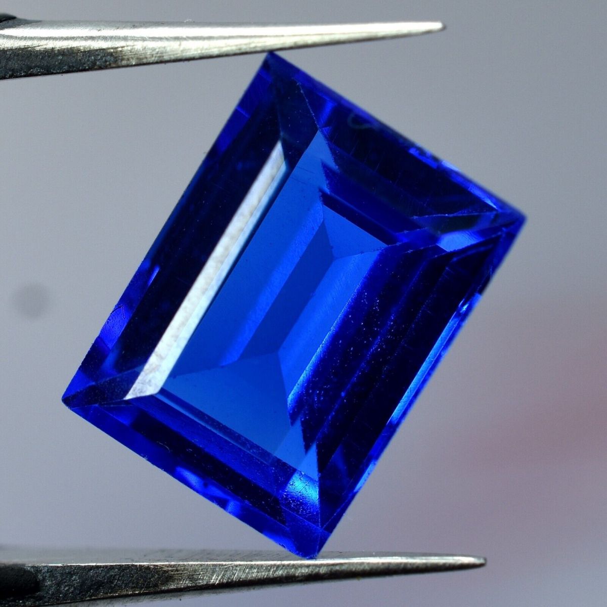 3.75 Ct Natural TANZANITE Dark Blue Emerald Shape Loose Gemstone CERTIFIED