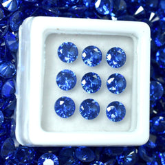 10 Pcs Lot Certified Natural Blue Sapphire Round Gemstone 5x5 mm Jewelry Making