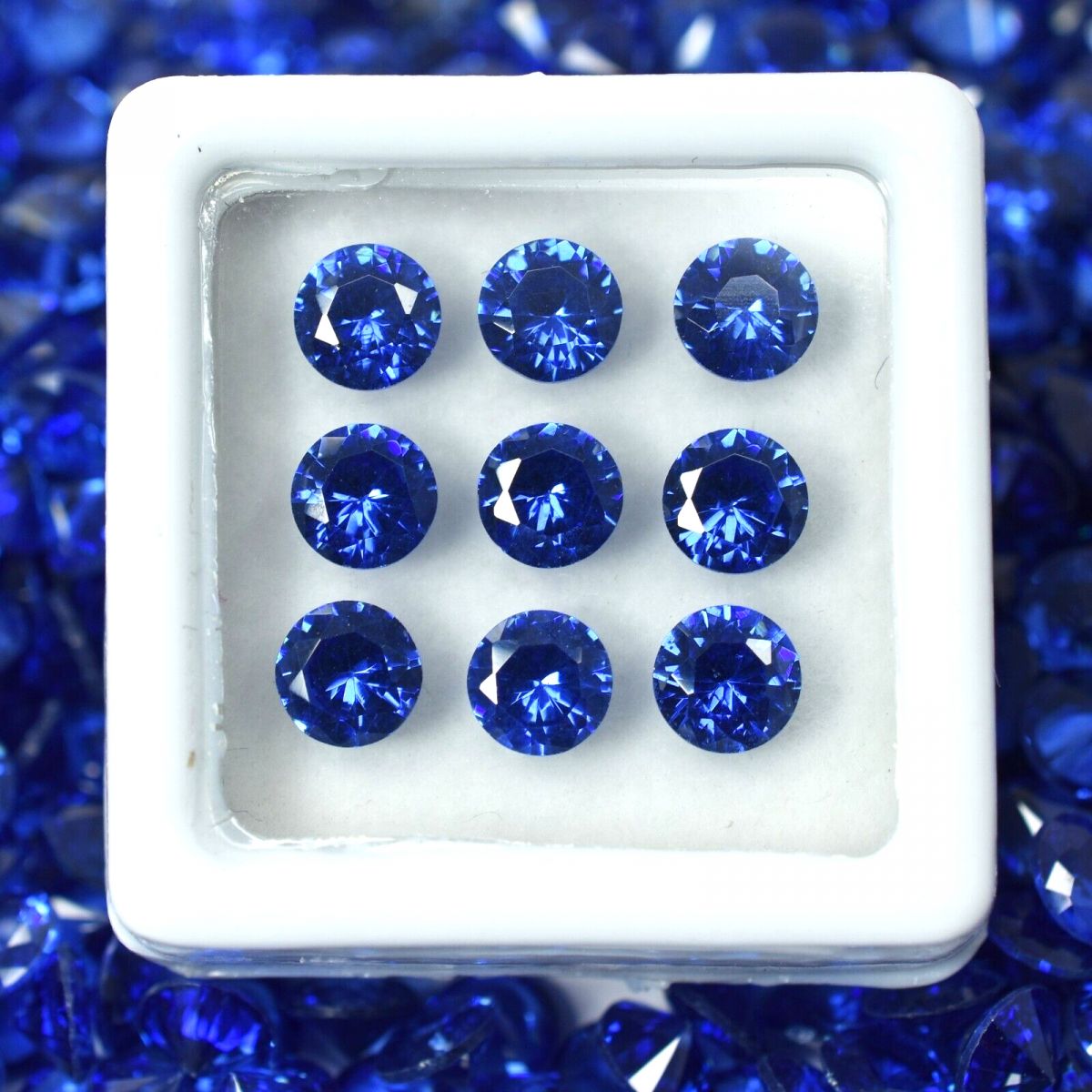 10 Pcs Lot Certified Natural Blue Sapphire Round Gemstone 5x5 mm Jewelry Making