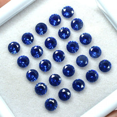 10 Pcs Lot Certified Natural Blue Sapphire Round Gemstone 5x5 mm Jewelry Making